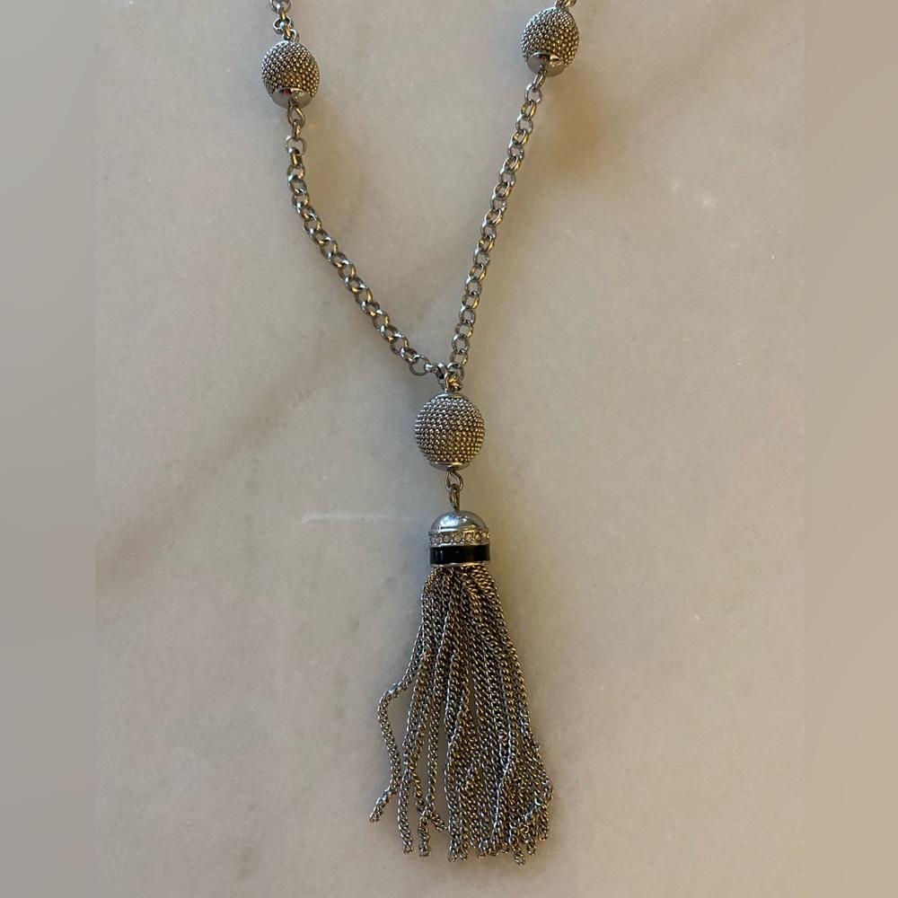 NWOT Talbots silver-tone chain 14 inch chain with 4 inch drop-catches light 18”